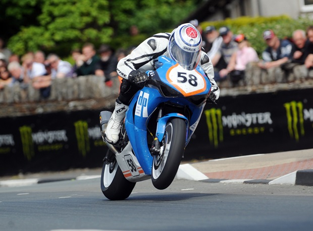 David Johnson in action at the 2010 Isle of Man TT